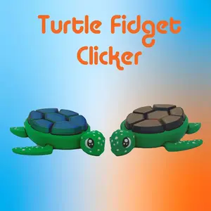 Turtle Fidget Clicker - 3D Printed Design for Stress Relief and Relaxation