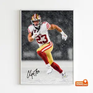 Christian McCaffrey Poster, Signed Football Poster