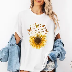 T-shirt Women's Vintage Graphic Round Neck Tee, Casual Short Sleeve T-shirt for Summer, Women's Top for Daily Wear Vintage Graphic Tees
