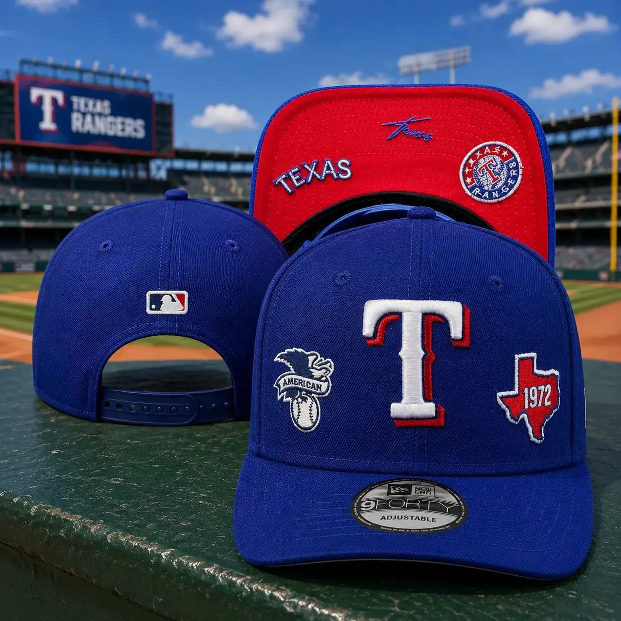 New Era Texas Rangers 9FIFTY Snapback Baseball Cap – Blue