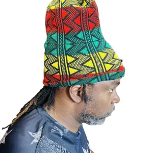 Beautiful multi color hand knitted Rasta color hat