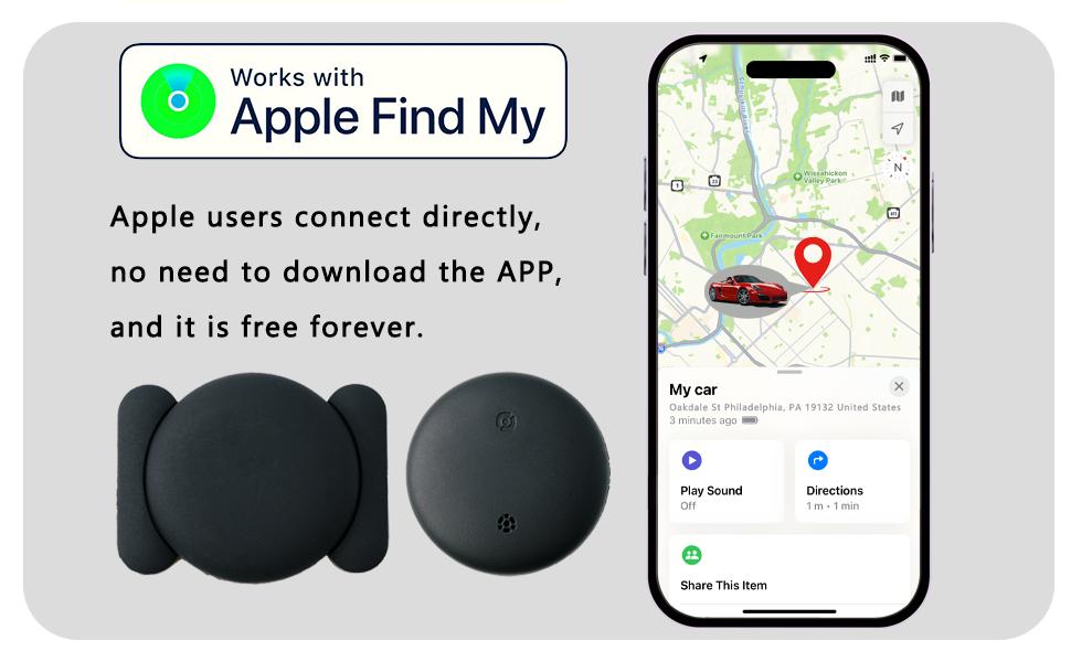 Smart Finder Compatible with Apple Find My ( iOS Only ), Bluetooth Tracker Device with Magnetic Accessory & Keychain Container, Car Tracker