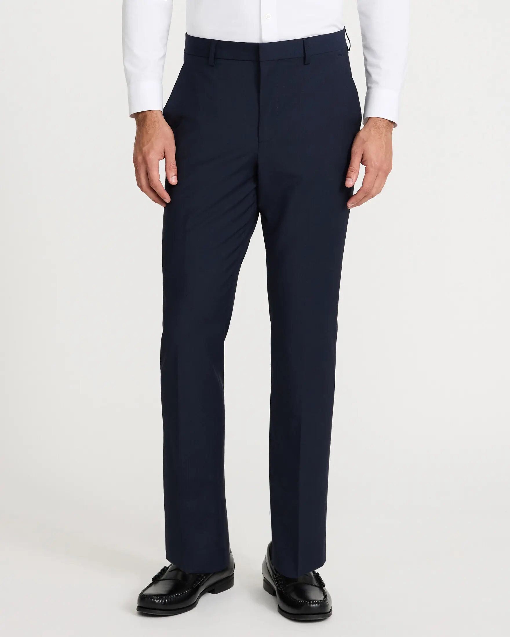 Express Slim Navy Wool-Blend Washable Modern Tech Suit Pant, Spandex, Formal, Fabric, Formal Wear, Workwear