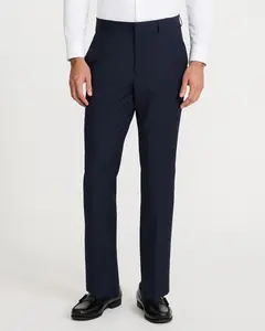 Express Slim Navy Wool-Blend Washable Modern Tech Suit Pant