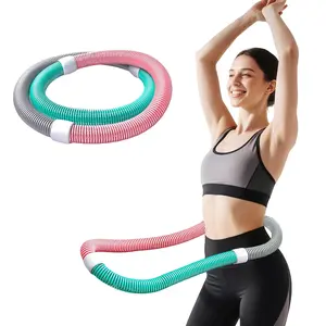 Weighted Soft Spring Hula Hoop for Adults – 3.3lb Foldable Fitness Hoop, Waist-Friendly Design, Portable Slimming Exercise Equipment for Home and Travel, Weighted Hula Hoops, Workout Equipment