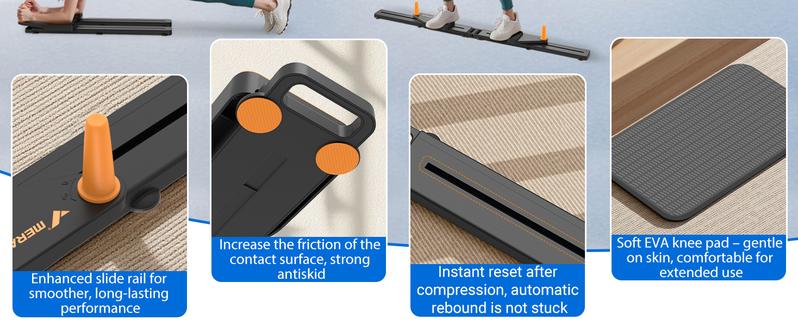 MERACH Multi-functional Adjustable Ab Exercise Board, Split Ab Slide Roller Board, Home Pilates Reformer with Knee Mat for Home Gym Core & Ab Strength Training, Abdominal Crunch Machine, dealsforyoudays