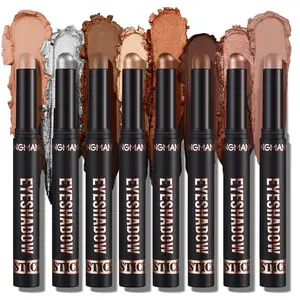 Long Lasting Shimmering Eyeshadow Stick, 8 Counts/set Glitter High Pigmented Eye Shadow Pen, Colorful Highly Pigmented Shades Eye Makeup Products for All Styles and Occasions, Cosmetic