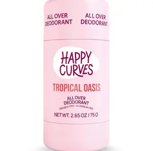 HAPPY CURVES All Over Whole Body Deodorant for Women - Aluminum-Free - Invisible All Day Layer of Full Body Protection for Long Lasting Odor Control, Sensitive Skin, & Private Parts - Tropical Oasis