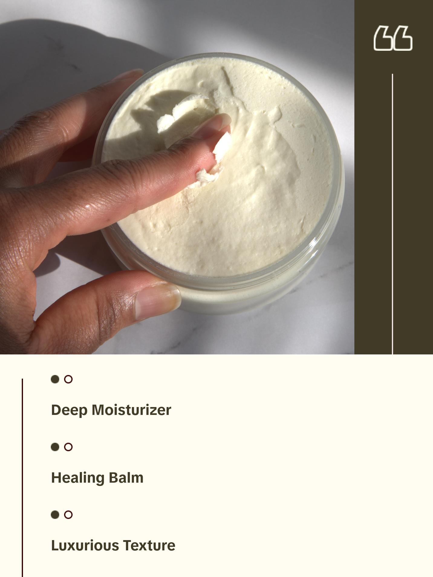 RA COSMETICS Whipped Shea Butter Unscented - 100% Pure and Natural African Shea Butter for Men & Women - Ultimate Handcrafted Moisturizer with Essential Vitamins for Radiant Skin & Luscious Hair