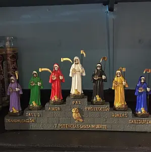 Santa Muerte 7 Powers Statue, Home Decor Accessory, Spiritual Aid Ornaments for Home Supplies