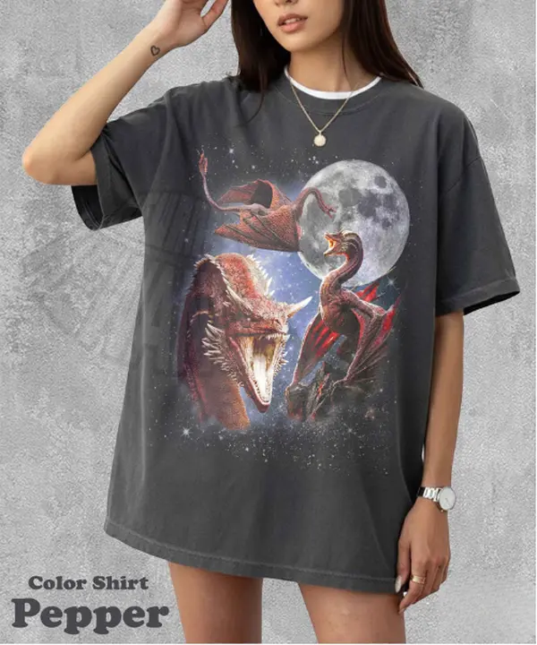Comfort Colors Caraxes Dragon Shirt, Vintage Caraxes Tee, Retro Dragon Moon Graphic Tee, Celestial Animal Shirt, Dragon Lover Gift
