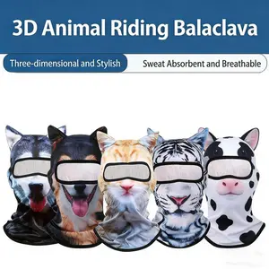 3D Animal Print UV Protection Face Mask, Funny Dustproof Balaclava for Outdoor Sports, Cycling, Running – Full Face & Neck Cover Sun Shield