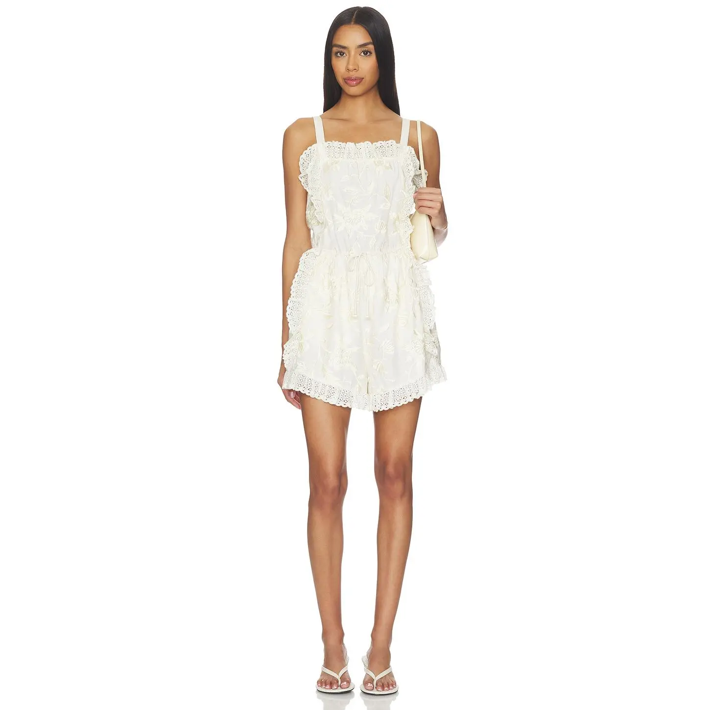 Sea Alina Lace Romper in Cream