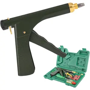 Heavy Duty Mushroom Tire Plug Repair Kit – Tubeless Tire Patch & Plug Gun Tool for Punctures and Flats – Fits Car, Truck, Motorcycle, Tractor (Green)