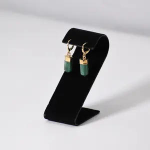 "Huggies" Aventurine Point Earrings (Leverback)