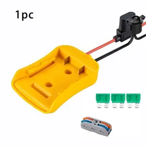 1PC Battery Power Adapter Kit, Compatible with Dewalt 18V/20V MAX Batteries, On/Off Switch, Fuse Holder and 3 Fuses for DIY Power Supply