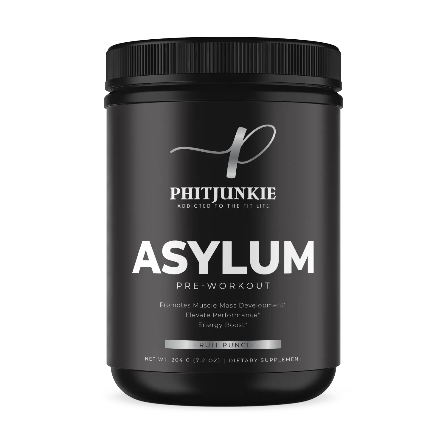 PHITJUNKIE Asylum Pre-Workout Tropical Sunrise - 204g Fruit Punch Supplement for Muscle Mass Development & Energy Boost - US Made GMP Certified Healthcare Dietary