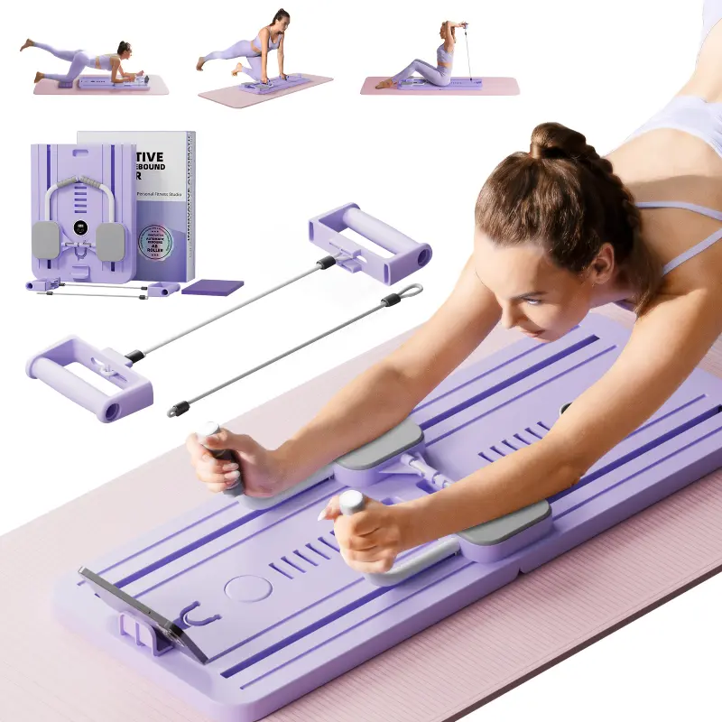 8-in-1 ABS Plastic Multifunctional Fitness Board - Foldable Home Gym Equipment with Knee Pads, Timer, for Abdominal Strength Training