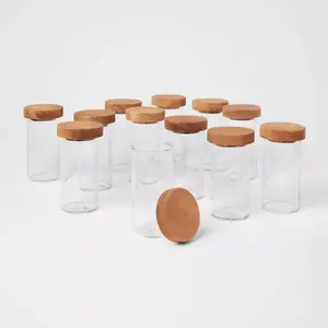 4oz 12pk Round Spice Jar with Wood Lids Set - Threshold