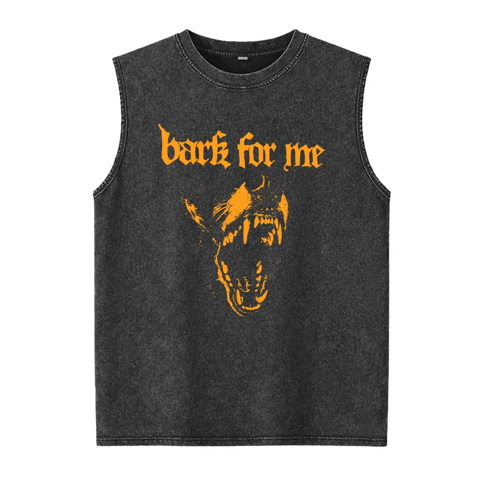 Bark For Me, Gothic Doberman Dog, Y2K Grunge Streetwear Gift, Edgy Animal Graphic Washed Vest