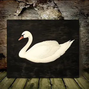 Elegant White Swan Canvas Art - Wooden Framed, Perfect for Home Decor & Gifts, Ready to Hang In Living Room, Bathroom, Or Kitchen, Perfect for Room Decor