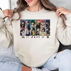 My Hero Academiia Characters Sweatshirt, Mha Chibi Hoodie, Anime Manga Shirt, Gift For Fan,, Unisex Sweater Pullover Tee