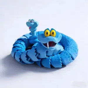 3D Printed Gary Snake Full Body Jointed Action Figure, Judy Nick Cartoon Collectible Toy, Perfect Gift for Christmas