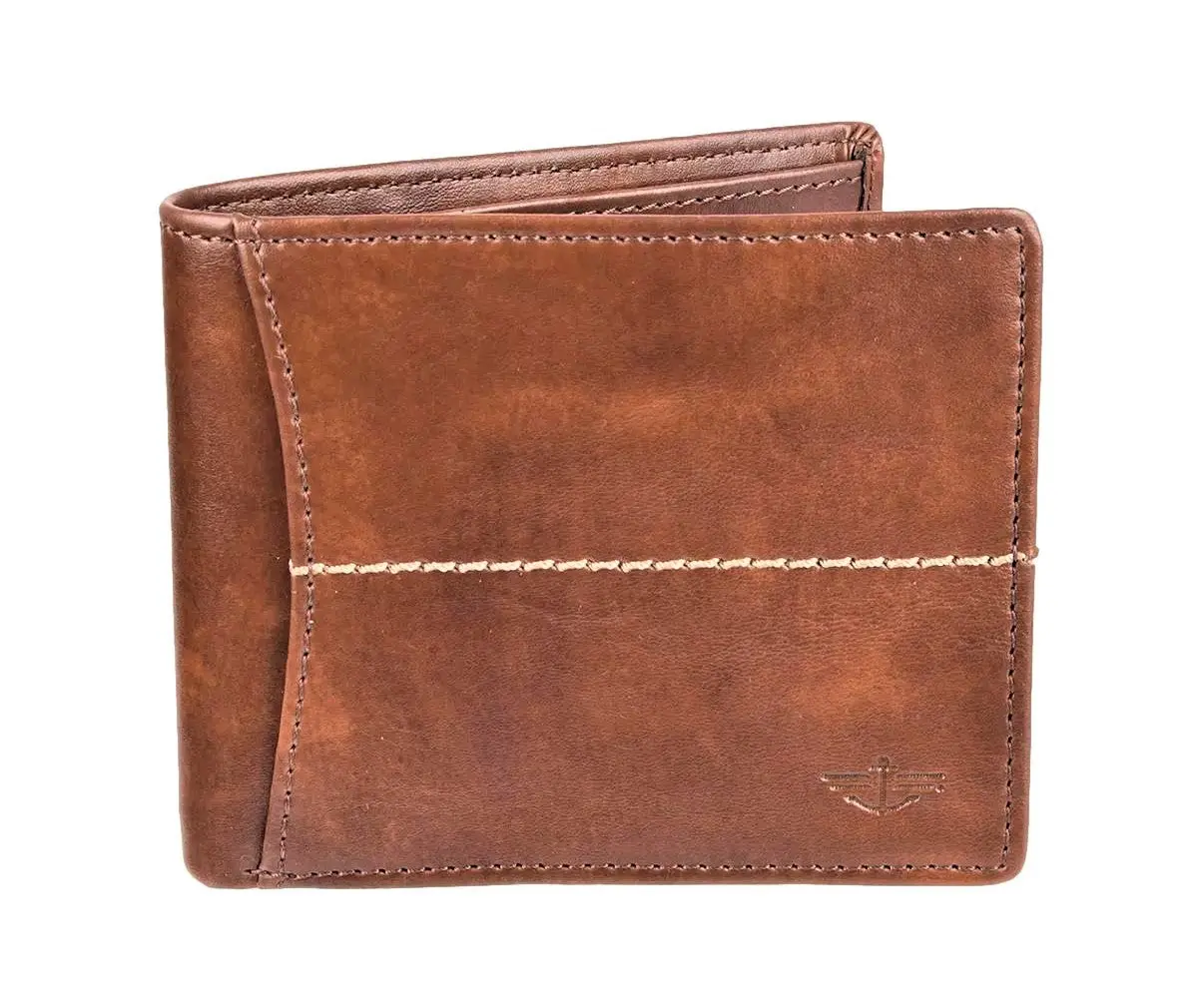 Dockers Men's RFID Blocking Extra Capacity Slimfold Passcase Wallet Cognac
