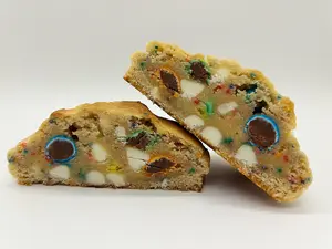 Sprinkle M&M Cookie 4-Pack Giant Gooey White Chocolate Filled with M&M's and Sprinkles Perfect Gourmet Snack 6 oz. Biscuit for Any Occasion