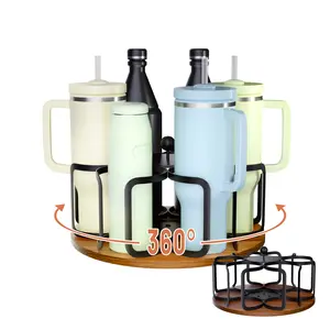 Stanley 360° Rotating Cup Holder Rack for Stanley 40/36/30/20 oz Tumblers, Black Spinning Organizer, Space Saving Kitchen Storage, Sturdy Construction, Ideal Gift