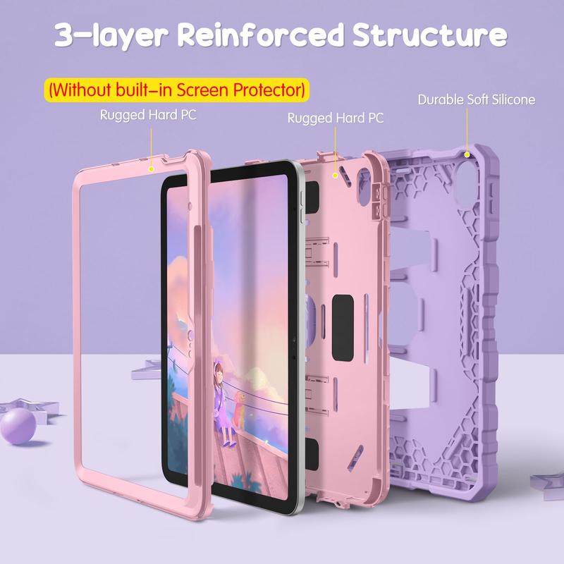 Fintie Kid-Friendly Case for 2025 iPad 11th Gen A16 Chip / iPad 10th Gen, 3-Layer Rugged Protective Case with Built-in Kickstand, Kid iPad Cover