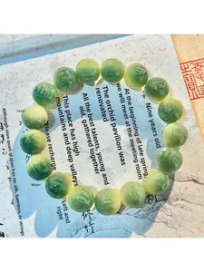 Purple Grape Six-Character Mantra Bodhi Bracelet, Carved Ornament, Playable Prayer Beads, National Trend Lion Dance Bracelet, Stylish and Elegant