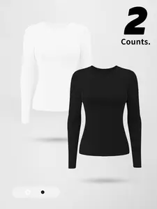 Women's Quick-Dry Sports T-Shirt, Soft Nylon Fabric, Perfect for Yoga & Running, Tight-Fit Design, Ideal for Active Lifestyle