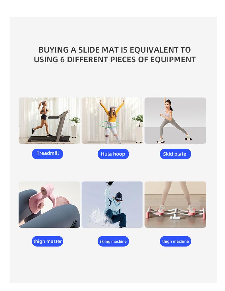 LEXI Home Sliding Mat Full Body Training Silent PU Glide Surface V Shape Ski & Side Slide Workouts Includes Shoe Covers No Gym Needed Core & Leg Training