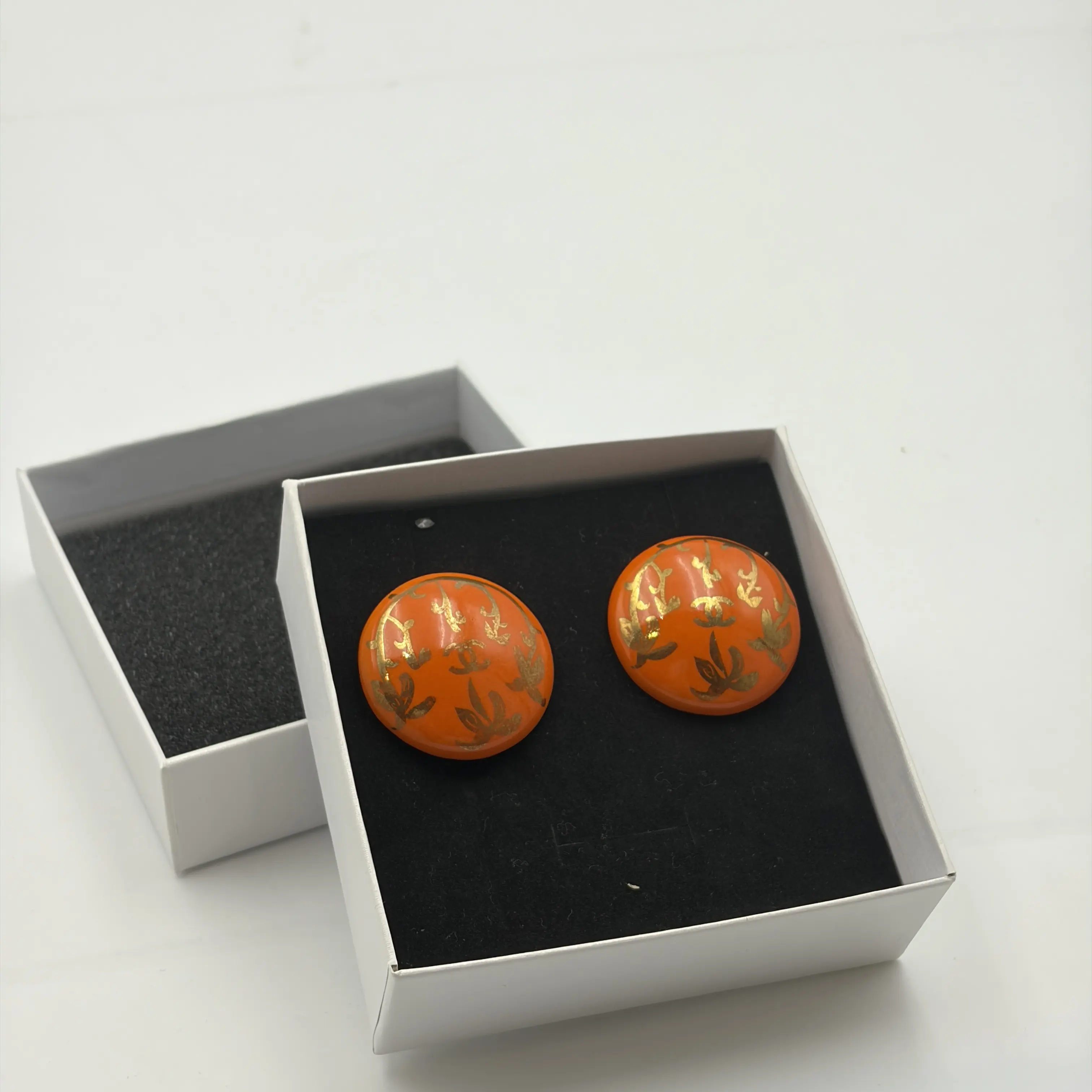 Pre-owned Chanel Metal Round Double C Letter Ear Clip Earrings No Piercing Required, Style H20851