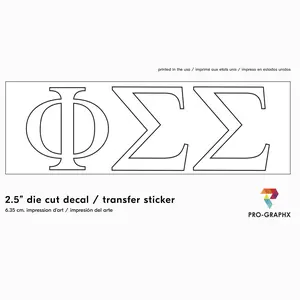 Pro-Graphx Phi Sigma Sigma Sticker Greek Sorority Decal for Car, Laptop, Windows, Officially Licensed Product, Girls College Group Monogram Design 2.5" Tall - White