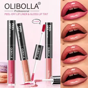 OLIBOLLA Dual-Ended Peel-Off Lip Stain & Liner, Long-Lasting Color with Glossy Lip Gloss, Waterproof Formula for a Flawless Look, Water Proof