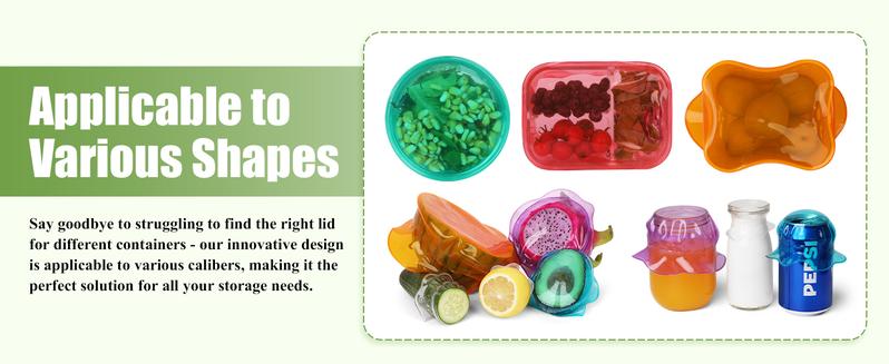 Rottogoon Silicone Stretch Lids for Food Storage Reusable Elastic Bowl Covers for Cups Jars Round & Rectangular Containers Microwave Safe Fridge Covers Multicolor Food Grade Kitchen Utensils & Accessories Kitchenware