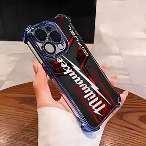 Milwaukee M18 Fuel Game Competition Black And Red Style Pattern Suitable For Aesthetic Electroplated TPU Casing For Iphone 16 15 14 13 12 11 X XS PRO PLUS MAX Four Corners Anti-Fall Transparent Casual Soft Silicone Phone Cases 07X
