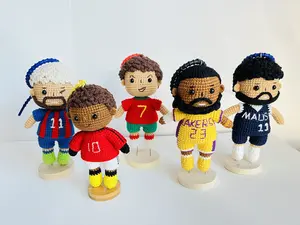 Handmade +crochet amigurumi soccer players+ basketball players +keychain+ World Cup Soccer Keychain+ Finished Yarn Figurine for Gifts and Decorations