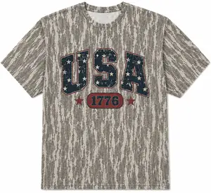 USA 1776 Vintage Camo Patriotic T-Shirt For Men Women, Retro America Stars Graphic Tee, Independence Day Streetwear Shirt