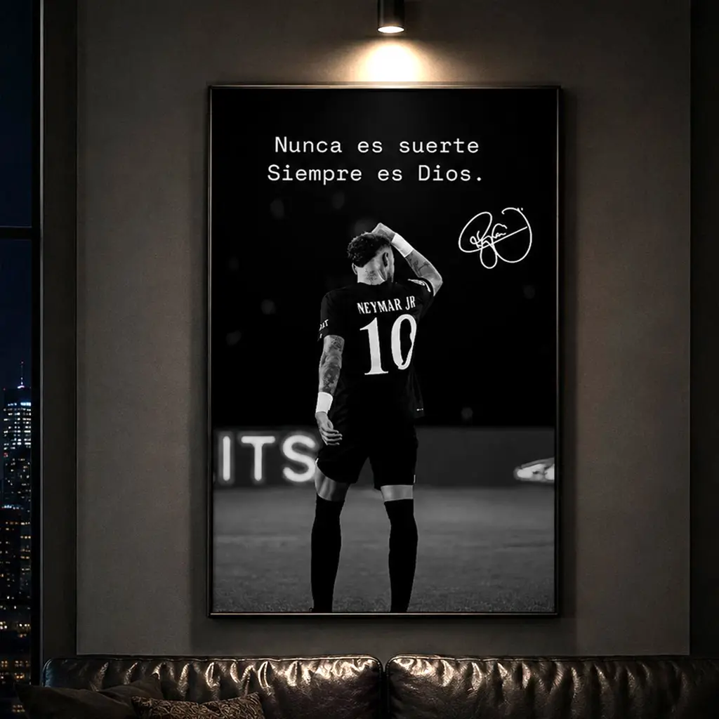 Neymar Jr. Famous Quotes Poster, Athlete Wall Decor, Modern Minimalist Black & White Art, Soccer Wall Art, Sports Fan Gift, Football Enthusiast Gift, Bedroom Decor, Office Decor, Inspirational Wall Art, Man Cave Decor