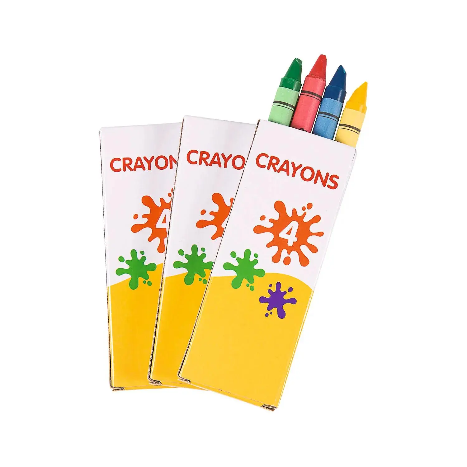 3 1/2" Non-toxic 4-Color Crayon Assorent - 12 Boxes 3 1/2" Non-toxic 4-Color Crayon Assorent - 12 Boxes