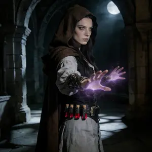 Medieval Alchemy Leather Belt Nordic Viking Style Vintage Cosplay Prop, Halloween and Daily Use, Model Xinghao Mf04