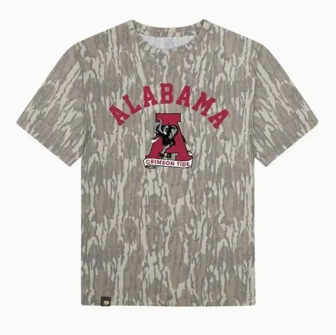 Alabama Team Fans Mossy Oak Bottomland Camo T-Shirt Unisex Hunting & Outdoor Sports Tee Casual Fit S-5XL Menswear Streetwear Crewneck Shortsleeve Top