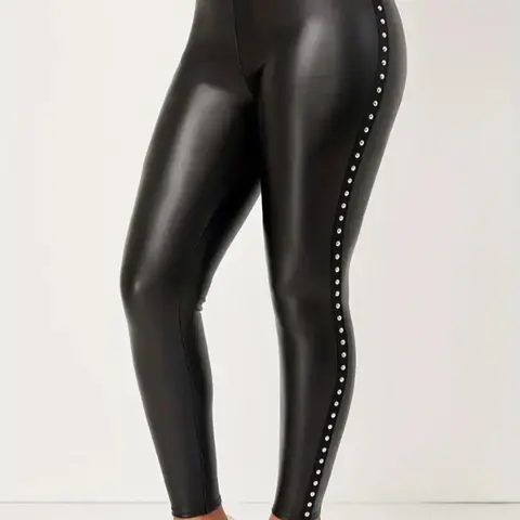 Women's High Waist Leggings, High Waisted Legging, Fashion Casual Pu Leather Skinny Fit Pants for Daily Outdoor Wear, Women Bottoms for Fall & Winter, Womenswear