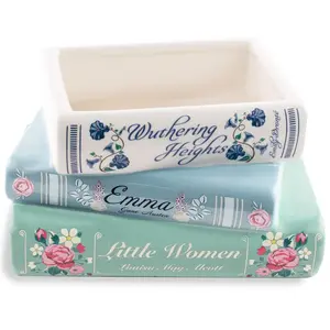 Stacked Books Planter, Pastel Classics