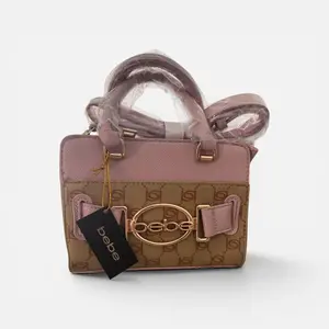 BEBE MONOGRAM CROSSBODY BAG ALMOND PINK | NEW WITH TAGS.
