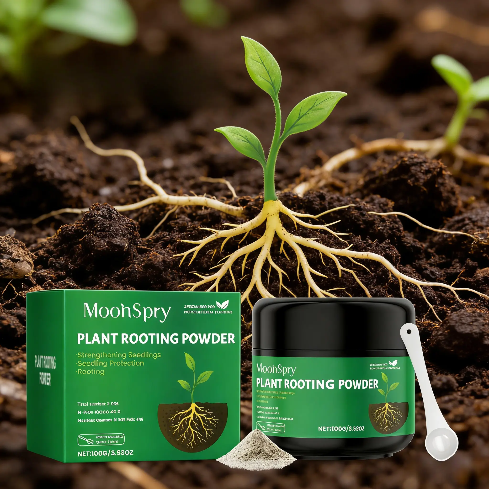 NATURE Rooting Powder, Rooting Hormone for Plant Cuttings and Transplanting, Plant Starter and Transplanting Fertilizer (3.5OZ)