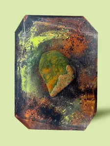 Crystal Bar Soap - Gardeners Stone Scrubbing Soap - Vegan - Crystal Infused - 7 oz - Scented in Fig and Rosemary Body Care Aroma